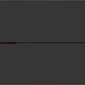 Black And Red Long Blade Weapon Featuring Serrated Edge And Red Handle Accents