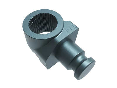 Black Metal Mechanical Part With Gear Hole And Knob Structure 3d model