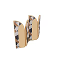 Modern Geometric Wall Decor With Golden Frames Arched Design Black White Brown Patterns 3d model