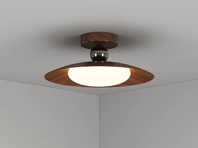 Modern Round Flush Mount Ceiling Light With Wooden Frame And White Light Source 3d model