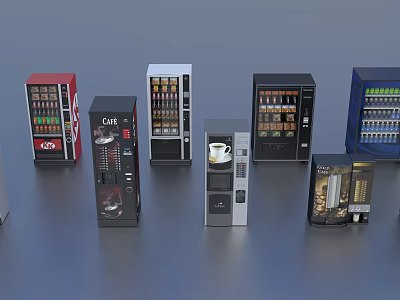 Various Commercial Vending Machines For Beverage Coffee And Snack Dispensing 3d model