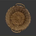 Handwoven Wicker Basket With Two Handles For Home Storage And Decor
