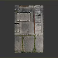Detailed 3D Ground Structure Model With Gray Stone Slabs Red Lines And Green Grass Terrain