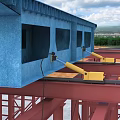 Modern Road Infrastructure Construction Site With Steel Structure And Heavy Machinery