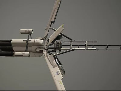 Modern Mechanical Weapon With Metal Structure Long Barrel And Sighting Device 3d model