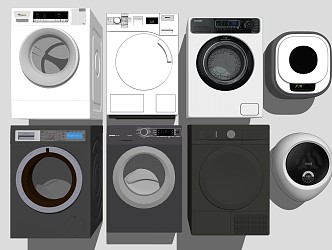 Modern washing machine desktop washing machine automatic drum washing machine wall hanging dryer 3d model