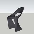 Modern Minimalist Single Chair With Curved Silhouette And Hollow Back Design For Home Decor
