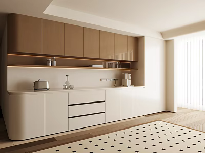 Modern Cream Wine Cabinet Decorative Cabinet 3d model
