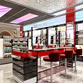 Modern Skincare Store Interior With Shelves Display Counters Bright Lighting And Beauty Products