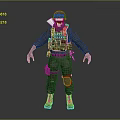 Zombie Soldier Undead Character In Tactical Military Gear With Clawed Hands And Bloody Details
