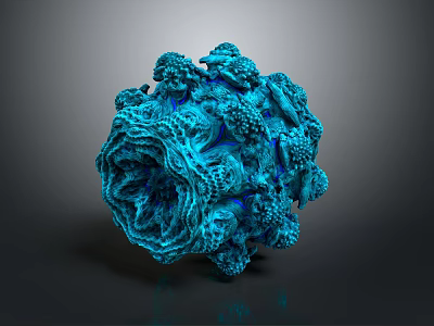 Vibrant Blue Aquatic Animal With Intricate Texture Bumpy Surface And Folds 3d model