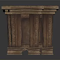 Two Brown Wooden Benches with Exquisite Carved Patterns for Home Living Spaces
