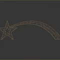 Star Shaped Entrance Gate with Curved Metal Frame and Golden Glowing Design