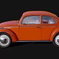 Vintage Orange Beetle Car with Classic Retro Design and Black Background