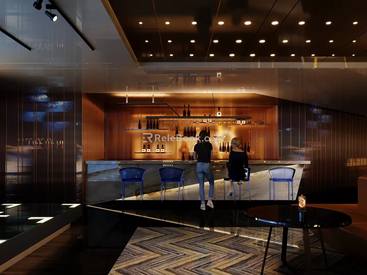 Modern Bar Front Desk 3d model