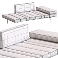 Modern Beige Chaise Lounge With Cushioned Seats Metal Legs And Comfortable Design