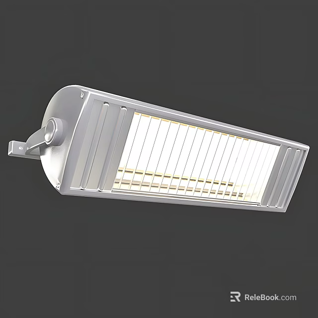 White Industrial LED Light Fixture With Heat Sink Design For Outdoor Use 3d model 
