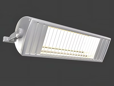 White Industrial LED Light Fixture With Heat Sink Design For Outdoor Use 3d model