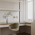 Cozy Modern Kids Bedroom With White Wardrobe Bed And Decorations