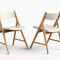 Simple Modern Dining Chairs With Wooden Frame And White Seat Backrest