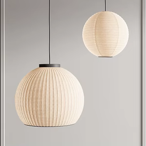 Japanese-style chandelier paper chandelier 3d model