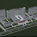 Modern Hospital Building Complex With Contemporary Design Greenery Roads And Multiple Towers
