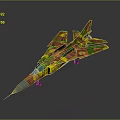 Detailed Military Fighter Jet Model With Camouflage Paint And Aerodynamic Design