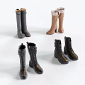 Stylish Leather Boots Collection Featuring Knee High Mid Calf Gray Brown Black Designs