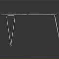 Sleek Modern Curved Dining Table With Wooden Tabletop And Slim Metal Legs Design