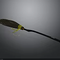 Handmade Broom With Brown Bristles Yellow Rope Binding Black Handle And Red Tip