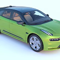 Green Modern Car Design with Sleek Body Black Roof and Silver Wheels