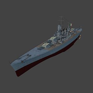 Modern warship Ritorio battleship 3d model