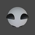 Cute Panda Head 3D Model with Black Ears and Round Black Eyes 3d model