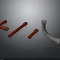 Red And White Plumbing Components Including Elbow Straight Pipe And Fittings