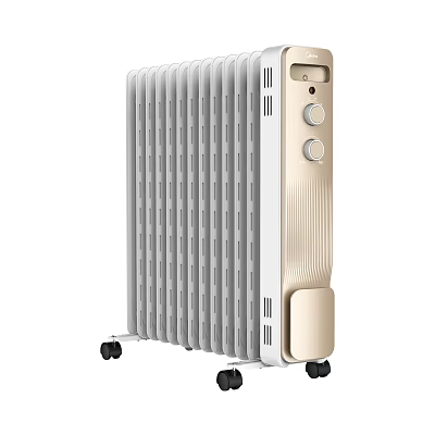 Oil Filled Radiator Heater With Fins Knob Controls And Wheels For Home Heating 3d model