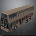 Rose Gold Toyota Double Decker Bus With Dark Windows And Digital Route