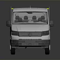 Silver Double Cab Van With Yellow Cargo Bed And Modern Commercial Design 3d model