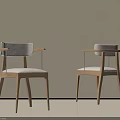Minimalist Light Wood Desk With Two Comfortable Upholstered Armchairs For Warm Modern Home Study Space