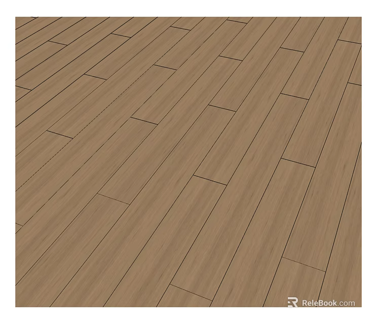 Natural Hardwood Flooring With Smooth Surface And Classic Wood Grain 3d model 