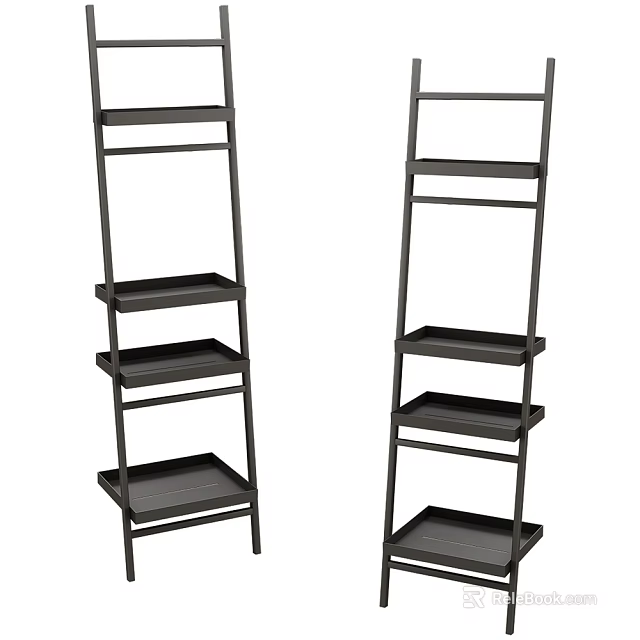 Modern Black Metal Shelving Unit With Multiple Storage Layers For Home Organization 3d model