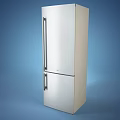 Stainless Steel Double Door Refrigerator Freezer with Open Door and Interior Shelves