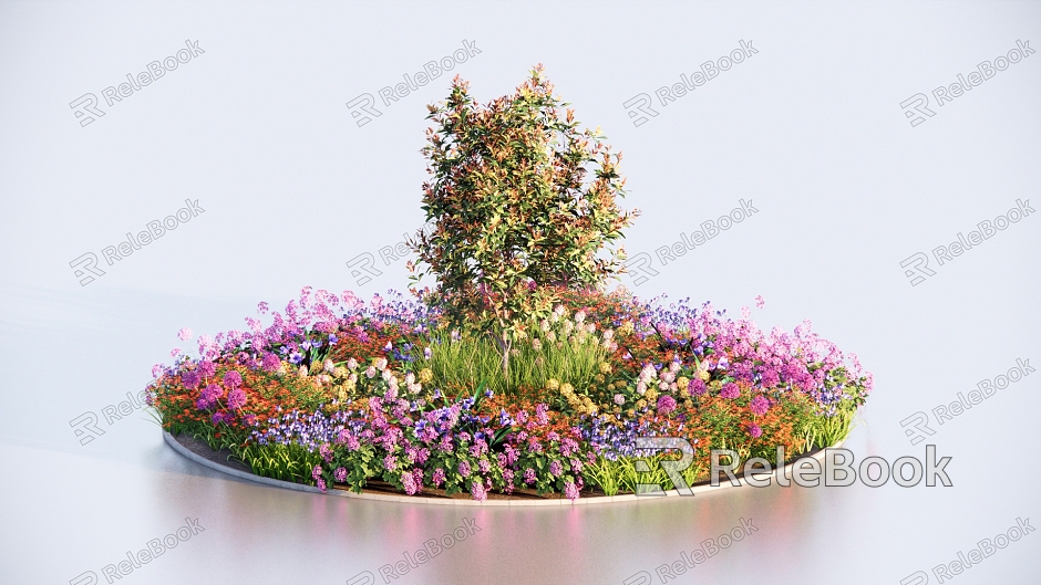 Modern flower bed flower pond model