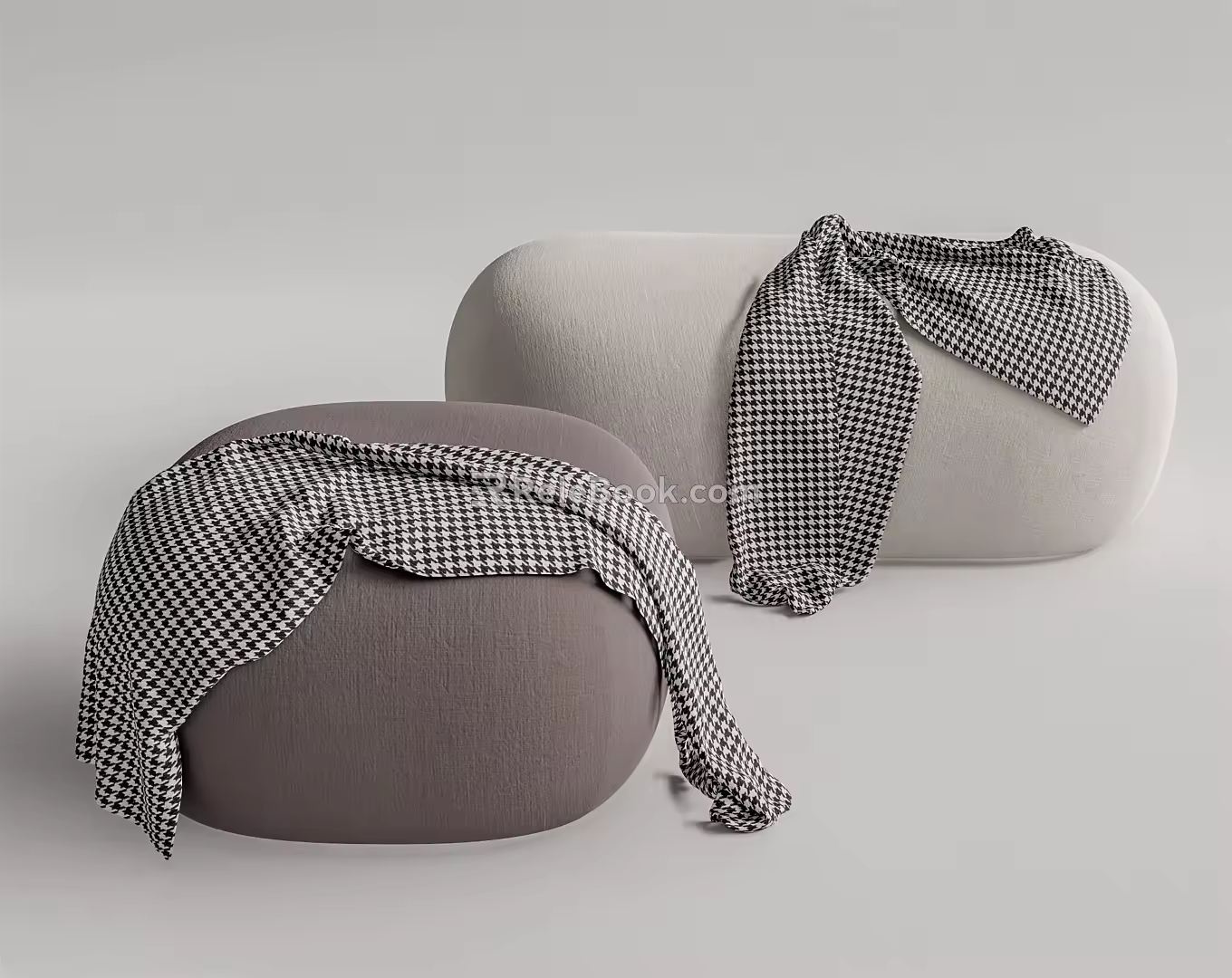 Modern Sofa Stool Low Slip 3d model