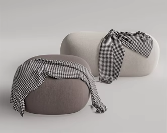 Modern Sofa Stool Low Slip 3d model