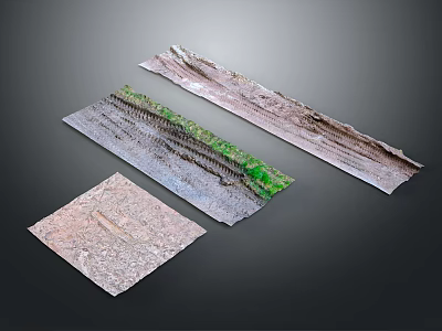 Household Living Supplies Different Textured Mats In Grey Green And Beige Tones 3d model