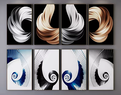 modern abstract painting abstract decorative painting 3d model