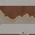 Modern Decorative Wall Art With Brown Background And Yellow Wavy Lines