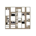 Modern Wine Cabinet Design With Multiple Shelves And Wine Bottles 3d model