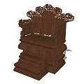 Elegant Traditional Chinese Wooden Armchair With Intricate Carvings And Stepped Base