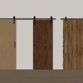 Wooden Sliding Doors With Cross Pattern Design Various Colors Black Rail And White Wall Background